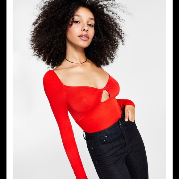 BAR III keyhole twist front bodysuit RED/ size XXS - Picture 2 of 4